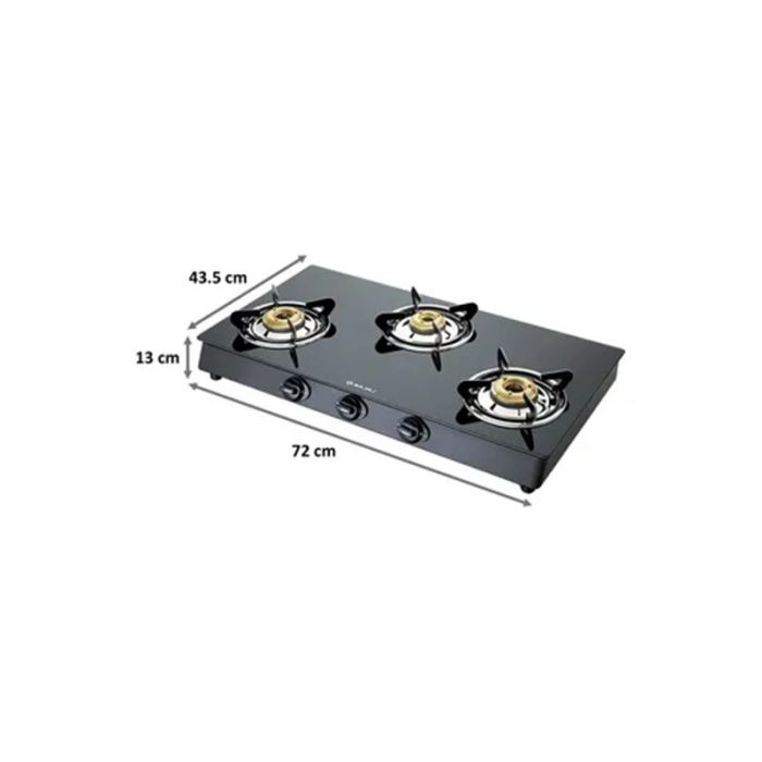 Bajaj gas stove 3 burner glass top cheap
